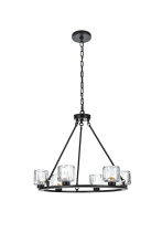 Elegant 5100D26BK - Pendant Light D26" G9 Lt6 40W Black