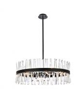 Elegant 6200D32BK - Serephina 32 inch crystal round chandelier light in black