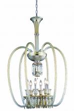 Elegant 8906D27GT-GT/EC - Majestic 6 light Golden Teak Chandelier Golden Teak (Smoky) Elegant Cut Crystal