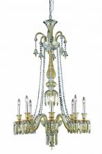 Elegant 8908G53GT-GT/EC - Majestic 8 light Golden Teak Chandelier Golden Teak (Smoky) Elegant Cut Crystal