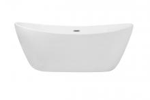 Elegant BT10372GW - 72 inch soaking double slipper bathtub in glossy white