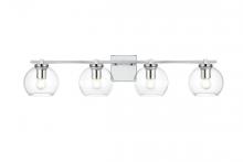 Elegant LD7311W34CH - Juelz 4 light Chrome and Clear Bath Sconce