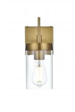 Elegant LD7319W5SG - Wall sconce W4.7"x E5.8" x H11.3"L1 Satin Gold frame with Clear glass
