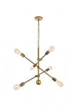 Elegant LD8008D29BR - Axel 6 Lights Brass Pendant