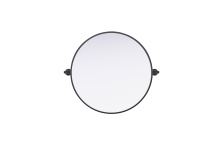 Elegant MR6G24BLK - Metal Frame Round Mirror D24" Black