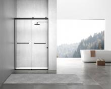 Elegant SD202-4876MBK - Frameless shower door 48 x 76 Matte Black