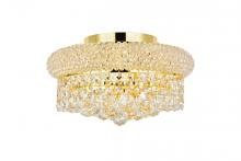 Elegant V1800F12G/RC - Primo 4 light Gold Flush Mount Clear Royal Cut Crystal