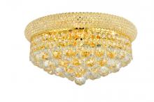 Elegant V1800F16G/RC - Primo 8 light Gold Flush Mount Clear Royal Cut Crystal