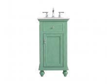 Elegant VF12319VM-VW - 19 inch Single Bathroom vanity in vintage mint with ivory white engineered marble