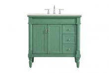 Elegant VF13036VM - 36 inch Single bathroom vanity in vintage mint
