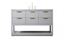 Elegant VF19254GR - Larkin Vanity Cabinet 5Dw 54x22x34 Grey
