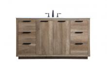 Elegant VF19460NT - Vanity Cabinet 6Dw2Dr 60x22x34 Natural Oak