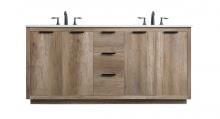 Elegant VF19472DNT - Vanity Cabinet 3Dw4Dr 72x22x34 Natural Oak