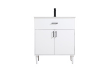 Elegant VF25030MWH - Vanity Cabinet 2Dr W30''XD19''xH34" WH