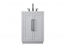 Elegant VF29024GR - Vanity Cabinet 2Dr W24"xD19"xH34" Grey