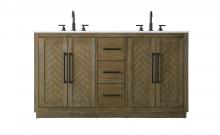 Elegant VF29060DHO - Vanity Cabinet 4Dr 3Dw W60"xD21.5"xH34" Hazel Oak