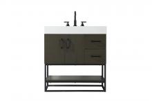 Elegant VF29232MMB - Vanity Cabinet 2Dr 2Dw 32x21.5x34 Mocha Brown