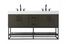 Elegant VF29260DMMB - Vanity Cabinet 4Dr 2Dw 60x21.5x34 Mocha Brown