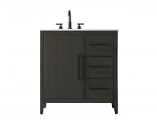 Elegant VF29332MMB - Vanity Cabinet 1Dr 3Dw 32x21.5x35 Mocha Brown