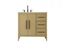 Elegant VF29336MHB - Vanity Cabinet 2Dr 3Dw 36x21.5x35 Honey Brown