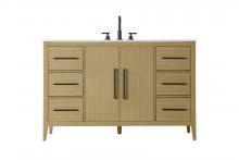 Elegant VF29354MHB - Vanity Cabinet 2Dr 6Dw 54x21.5x35 Honey Brown