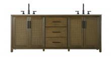 Elegant VF29584DHO - Vanity Cabinet 4Dr 3Dw 84x21.5x35 Hazel Oak