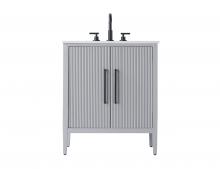 Elegant VF29630GR - Vanity Cabinet 2Dr 30x21.5x35 Grey