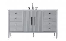 Elegant VF29660GR - Vanity Cabinet 2Dr 6Dw 60x21.5x35 Grey