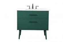 Elegant VF41036MGN - 36 inch bathroom vanity in Green