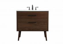 Elegant VF41036MWT - 36 inch Single bathroom vanity in walnut