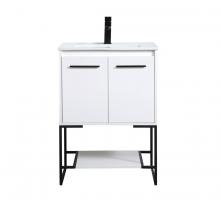 Elegant VF42024WH - 24 inch  Single Bathroom Vanity in White