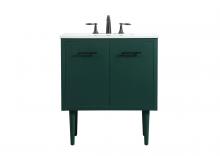 Elegant VF48030MGN - 30 inch Single bathroom vanity in green