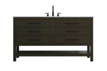 Elegant VF60560MMB - Vanity Cabinet 4DW 60"W x 22"D x 34"H Mocha Brown