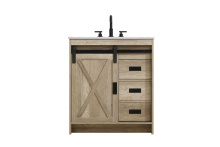 Elegant VF90530NT - Vanity Cabinet 1Dr 2Dw 30''x34''x22'' Natural Oak
