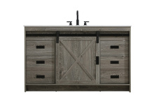 Elegant VF90554RG - Vanity Cabinet 1Dr 4Dw 54''x34''x22'' Rustic Grey