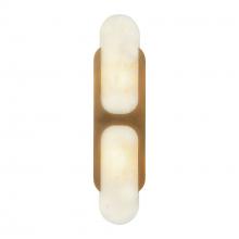 Alora Lighting WV357217VBAR - Odin 17-in Vintage Brass/Alabaster Socket Wall Vanity
