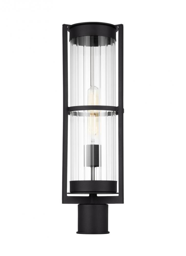 Alcona transitional 1-light LED outdoor exterior post lantern in black Finish