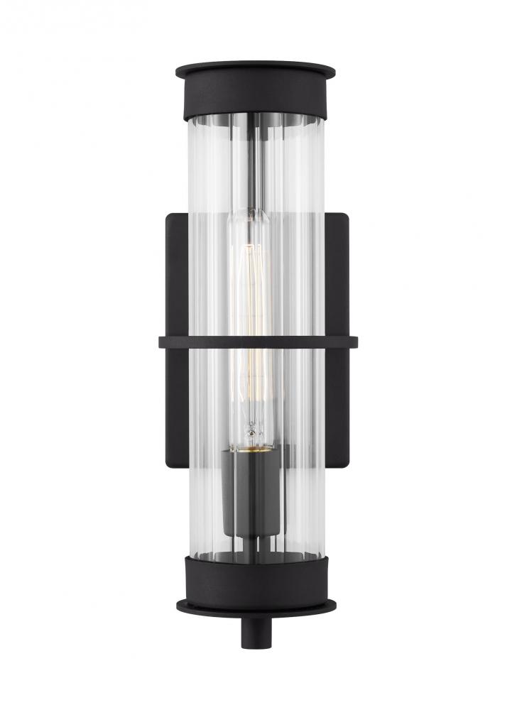 Alcona transitional 1-light LED outdoor exterior medium wall lantern in black Finish
