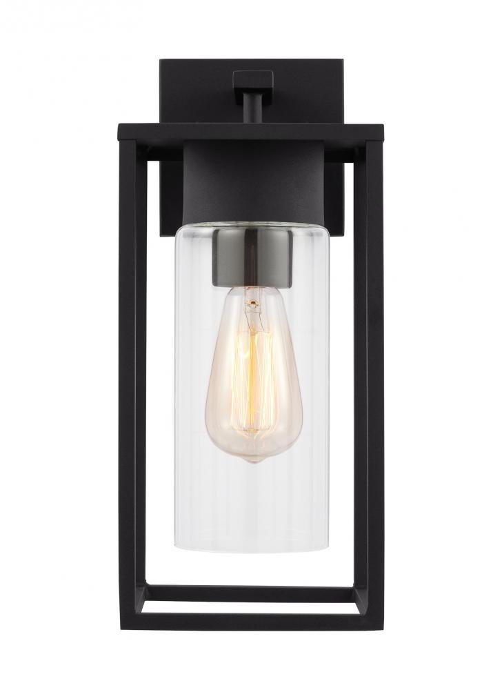 Vado transitional 1-light LED outdoor exterior medium wall lantern sconce in black Finish