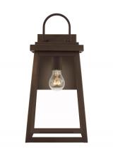 Visual Comfort & Co. Studio Collection 8748401EN7-71 - Founders modern 1-light LED outdoor exterior large wall lantern sconce in antique bronze Finish