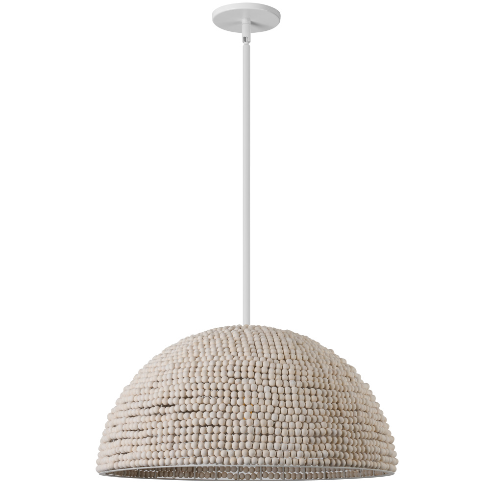 1 Light Incandescent Vintage White Pendant