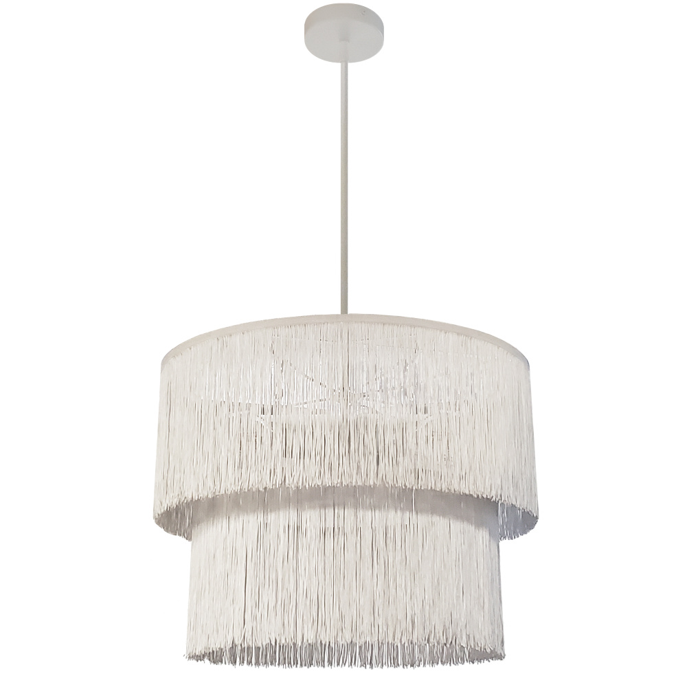 4LT Chandelier, MW w/ WH Fringe