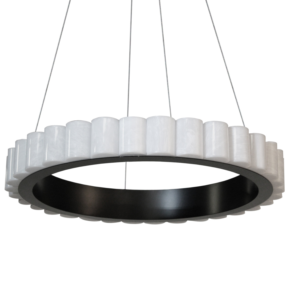 30W Chandelier, MB w/ Faux Alabaster Acrylic