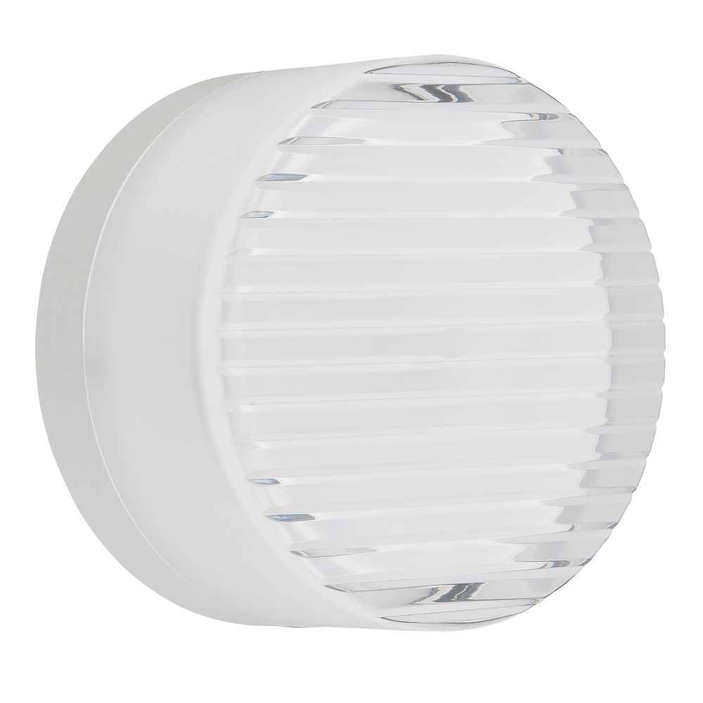 15W Outdoor Wall Sconce, Matte White w/ Clear & Frosted Glass