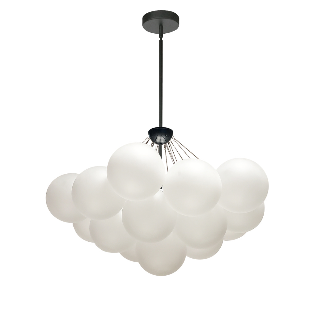4LT Halogen Chandelier, MB w/ Frosted Glass