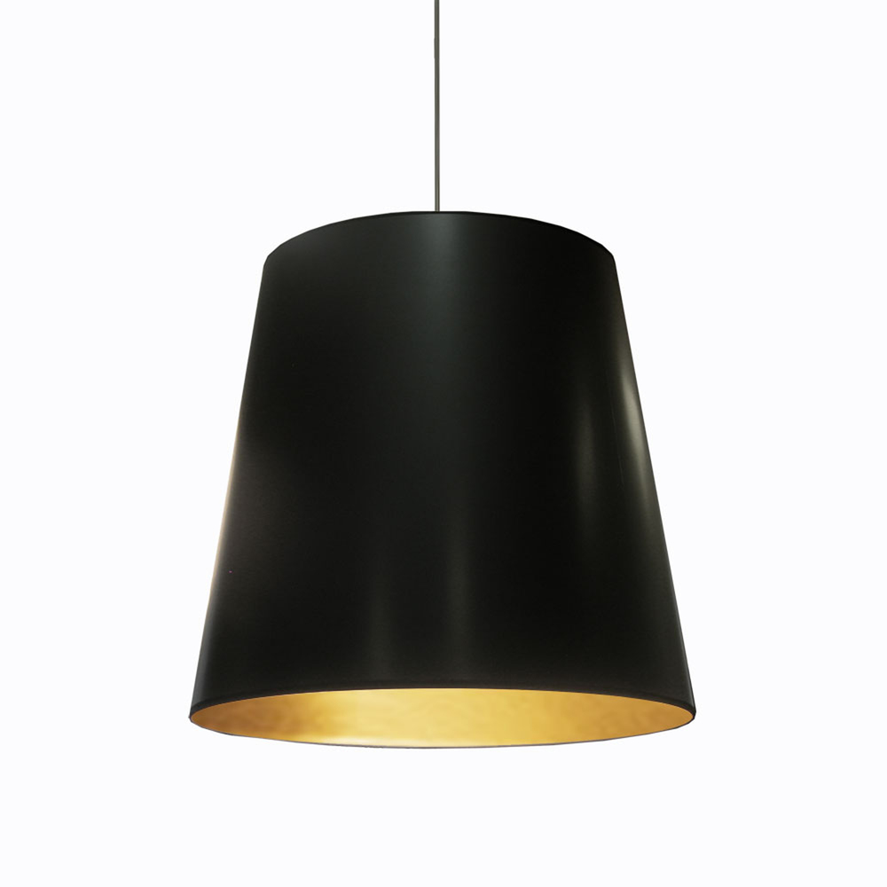 1LT Oversized Drum Pendant, Large - Blk/Gld