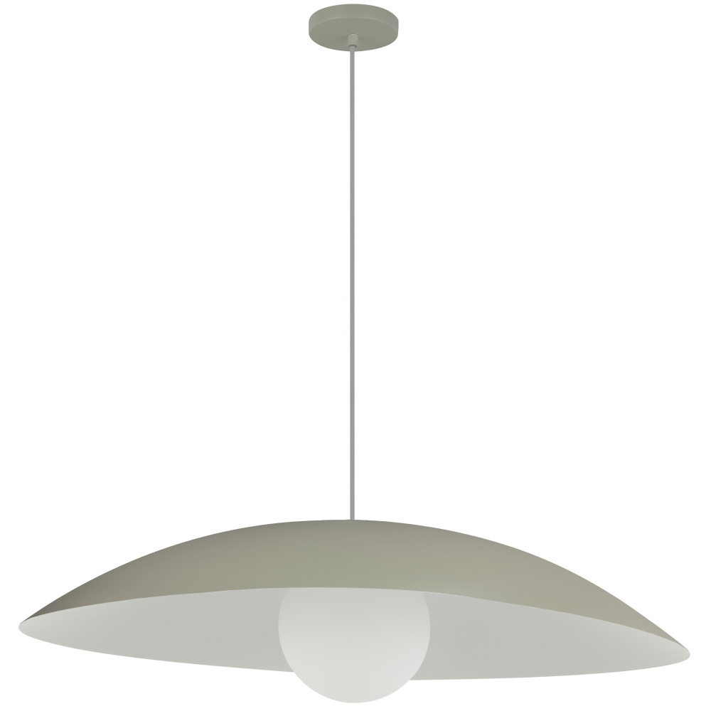 1 Light Pendant, Matte Linen w/ Opal Glass