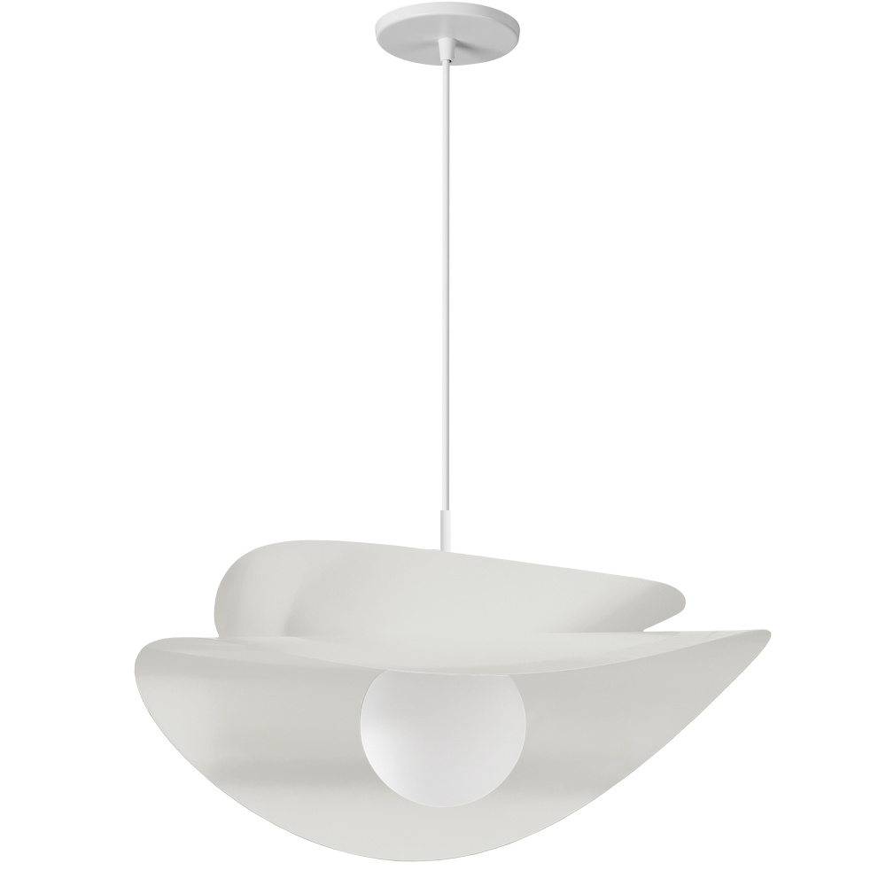 15W Pendant in Matte White w/ Opal Glass