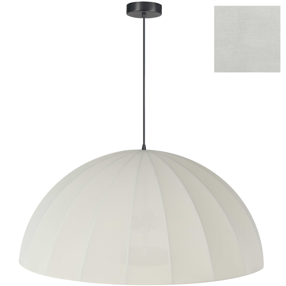 1 Light Matte Black Pendant w/ Beige Linen Shade