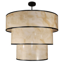 Dainolite NNA-309P-MB-ALB - 9 Light Incandescent Pendant, Matte Black w/Marble Alabaster Shade